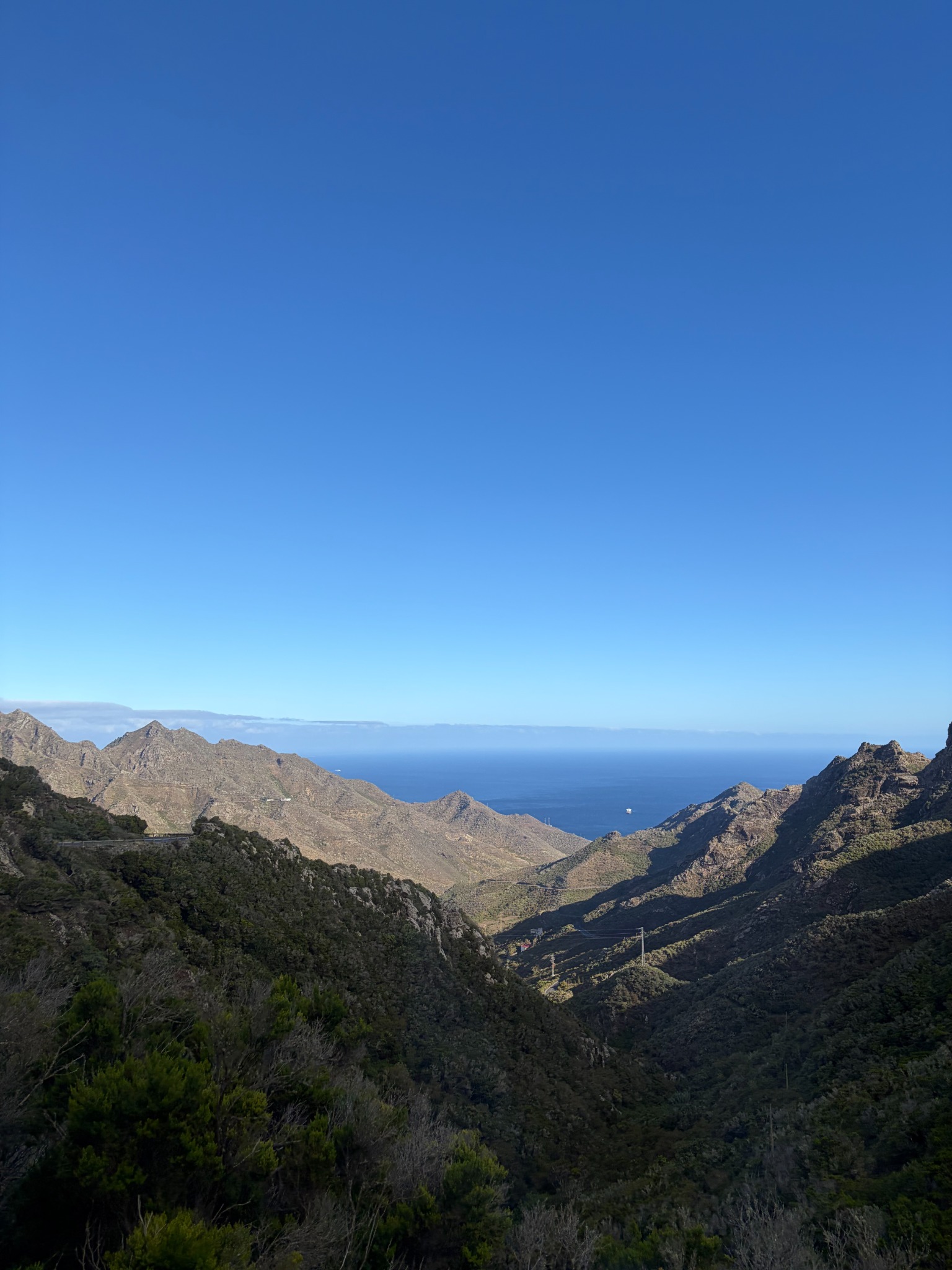 The Anaga Mountains opening toward the Atlantic Ocean